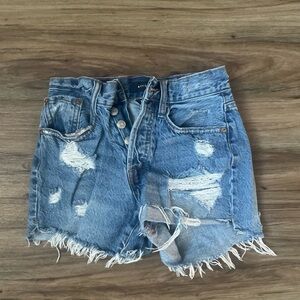 Aeropostale 90s High Rise Cut Off Blue Jean Shorts Size 000